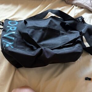 Orvis Black Duffel with Light Blue Logo